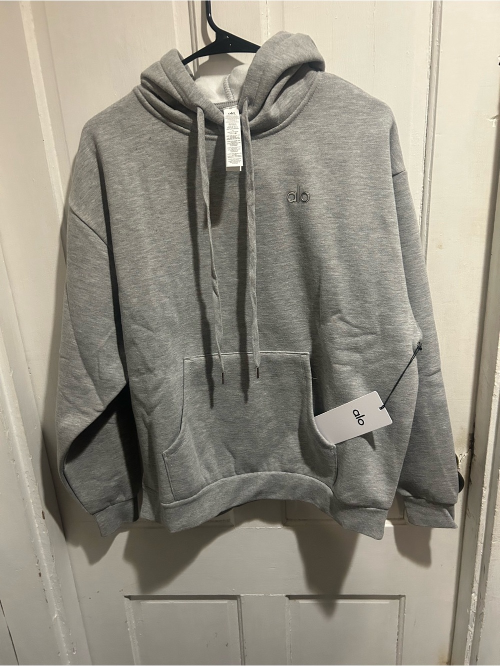 ALO Yoga Light Gray Hoodie with Subtle Logo